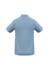 A light blue polo shirt featuring short sleeves and a collar. The back view shows the shirt's smooth fabric and plain design.