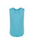 A sleeveless blouse in light blue featuring pleat detail at the front. The design is simple and elegant.