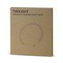 A brown cardboard box featuring a sketch of a circular wireless charging night light with a handle.
