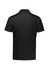A black men's short sleeve polo shirt featuring a tailored fit and back collar design. Includes a small logo.