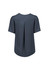 A grey women's short sleeve blouse with a pleat detail at the back and a relaxed fit. It features a simple design and has a logo.