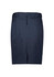 A navy mid-waist stretch chino skirt with a front zipper and a flat waistband.