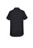 A black short sleeve button-up shirt with a collar and no visible branding.