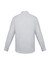A light grey long sleeve button-up shirt with a classic fit, featuring a back view and cuffed sleeves.