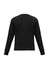 A black knitted pullover with long sleeves and a crew neck, featuring a plain back design.