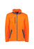 Unisex orange Sherpa fleece full zip jumper with grey accents and pockets, featuring a logo.