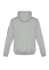 A grey unisex multi-pocket hoodie featuring a hood and a logo on one sleeve.
