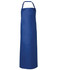A blue vinyl apron, 90 x 120 cm, featuring a neck strap and no visible logos or branding.