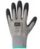 A waterproof glove featuring a grey body, black latex coating, and textured fingertips, with a logo on the palm.