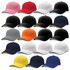A collection of baseball caps in various colours including pink, black, grey, orange, white, and yellow, featuring logos.