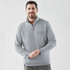 A grey Men's Montebello Thermal 1/4 Zip Pullover, featuring a chest pocket and a relaxed fit.