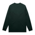A long-sleeve tee in dark green with a simple design and no visible logos or text.
