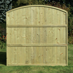 6ft Tongue & Groove Arched Top Fence Panel (1800 x 1800mm) - Pressure Treated Green Timber 