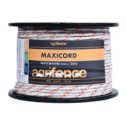 Maxicord White Electric Fence Braided Rope 200m