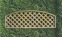 1.5ft Heavy Diamond Lattice Arched Panel (1800 x 450mm) - Pressure Treated Green Timber