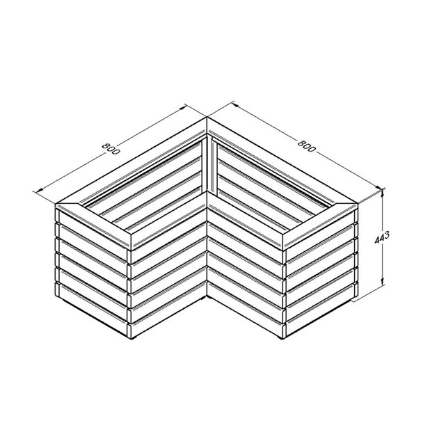 Linear garden planter diagram