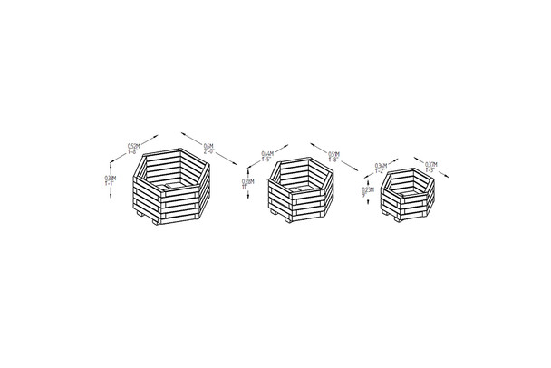 York Hexagonal Planters (set of 3)