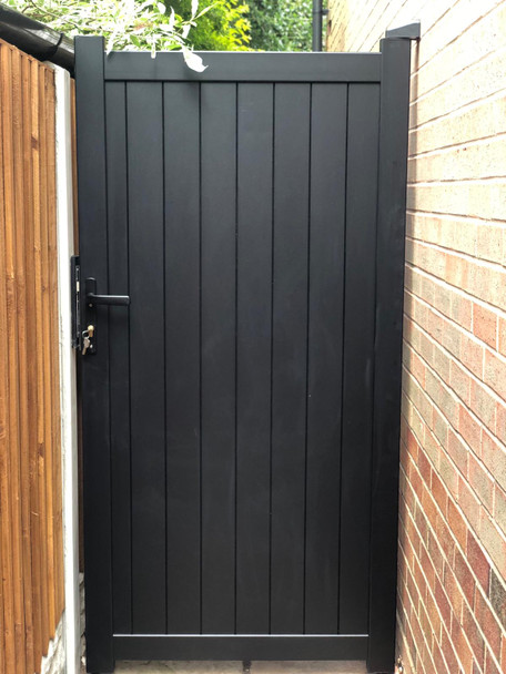 Readymade Pedestrian Gate with Vertical Infill - Black