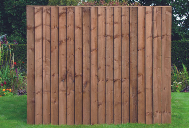6ft Closeboard Fence Panel (1830 x 1500mm) - Dip Treated Brown Timber