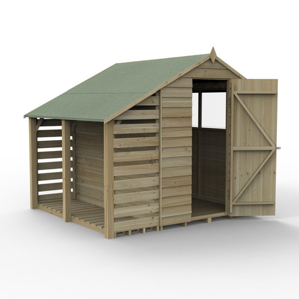 Overlap Pressure Treated 5x7 Apex Shed with Lean To (Home Delivery)