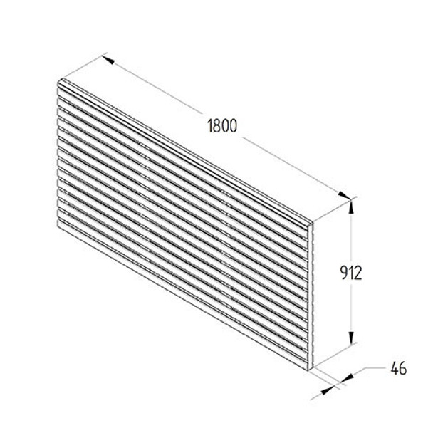 1.8m x 0.9m Pressure Treated Contemporary Double Slatted Fence Panel - Pack of 5 (Home Delivery)