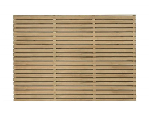 1.8m x 1.2m Pressure Treated Contemporary Double Slatted Fence Panel  - Pack of 5 (Home Delivery)