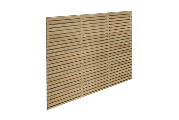 1.8m x 1.5m Pressure Treated Contemporary Double Slatted Fence Panel  - Pack of 3 (Home Delivery)