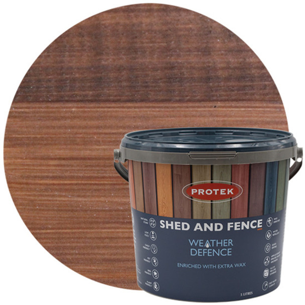 Protek 5ltr Shed & Fence Wood Stain - Various Colours