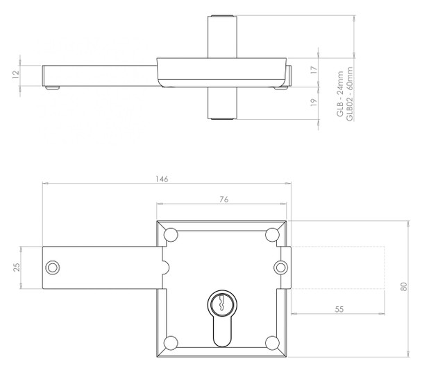 Screw-fixed lock - diagram
