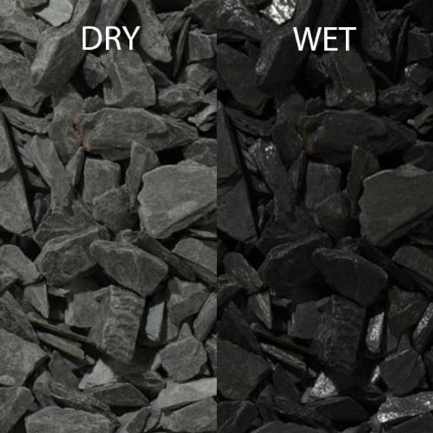 Charcoal slate dry and wet