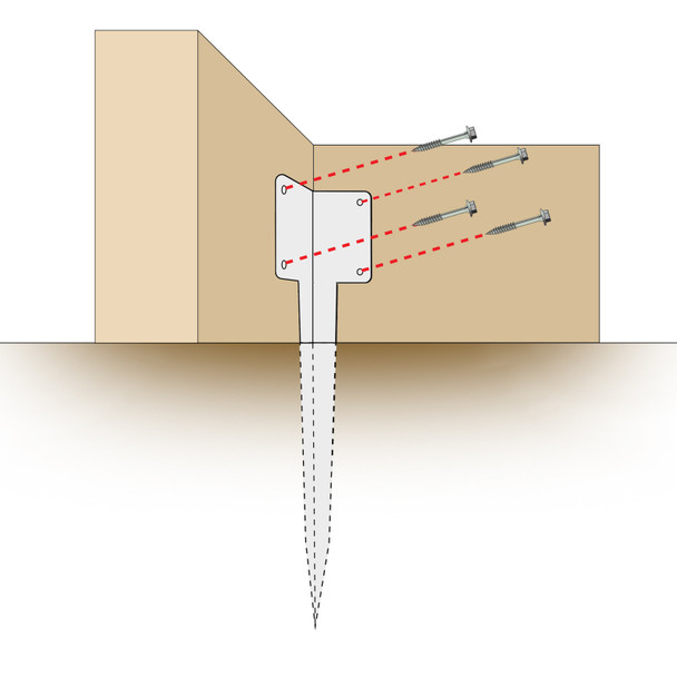 Single Sleeper Corner Support Spike 440mm GALV
