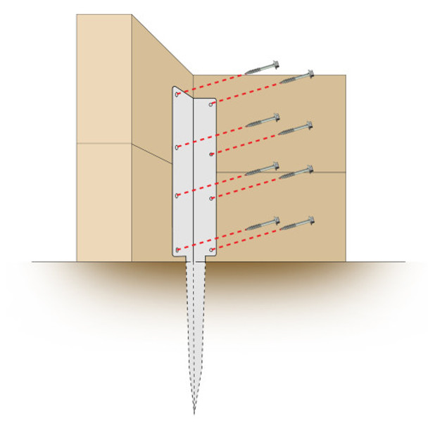 Double Sleeper Corner Support Spike 750mm GALV