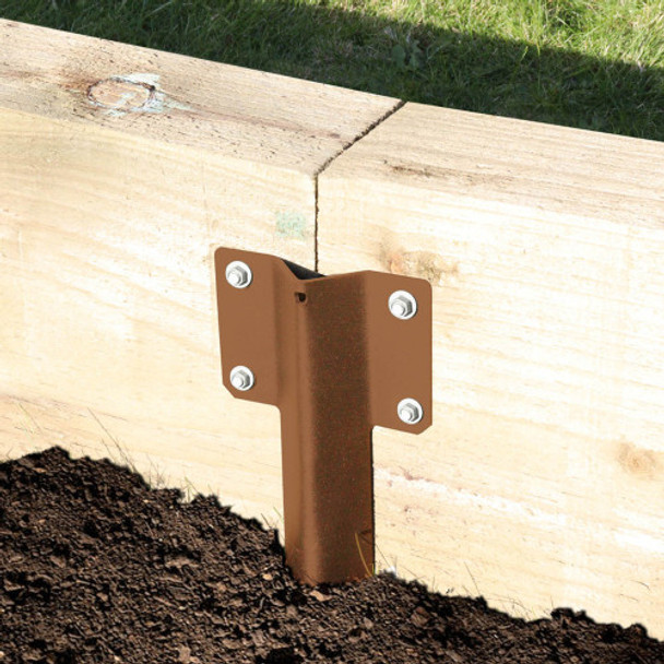 Single Sleeper Straight Support Spike 440mm BROWN
