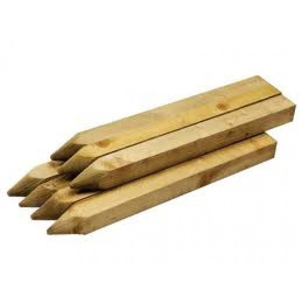 1.5ft Pointed Wooden Peg (450 x 38 x 38mm) - Pressure Treated Timber