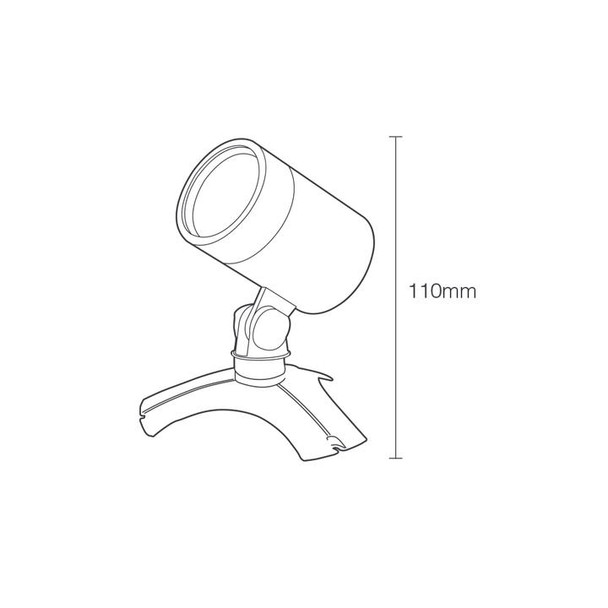 Ellumiere Small Black Spotlight (110mm) - 2w LED Bulb