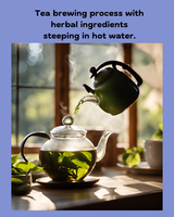 or Tea: "A steaming cup of herbal tea made from Bai Zhu (White Atractylodes