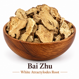 White Atractylodes Rhizome, Atractylodes macrocephala, Sliced Root (Bai Zhu) Nuherbs Organic, cut form 1lb Perfect for making a decoction