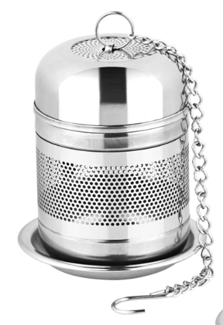 The tea ball strainer should be large enough to allow the tea leaves to expand inside the tea strainer.