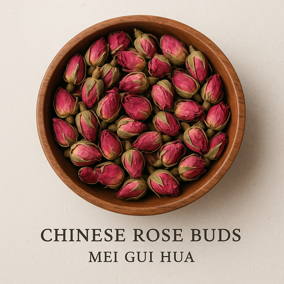 Whole Organic Mei Gui Hua Rosebuds, dried and ready to use in a variety of herbal remedies, teas, and natural wellness applications. By Nuherbs Organics