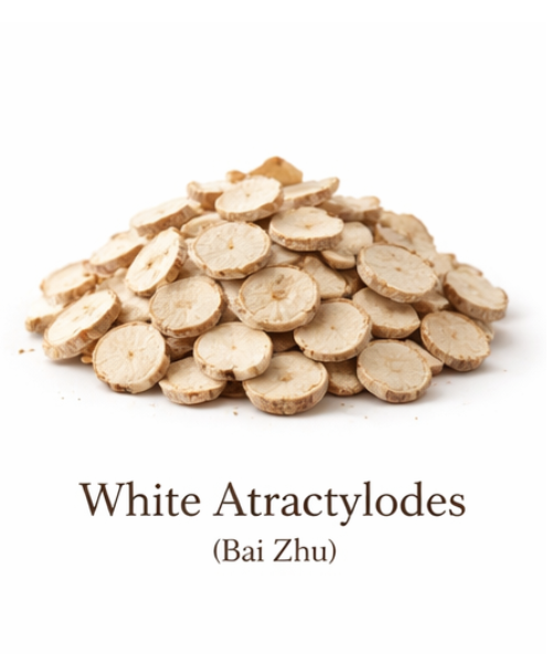 White Atractylodes Rhizome, Atractylodes macrocephala, Sliced Root (Bai Zhu) Nuherbs Organic, cut form 1lb Perfect for making a decoction