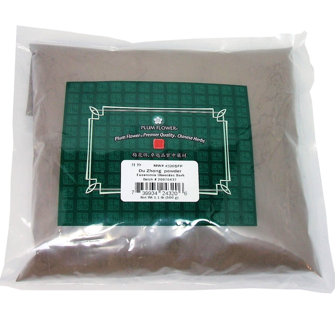 Eucommia Bark Powder - Du Zhong, Plum Flower brand, powder 1lb
