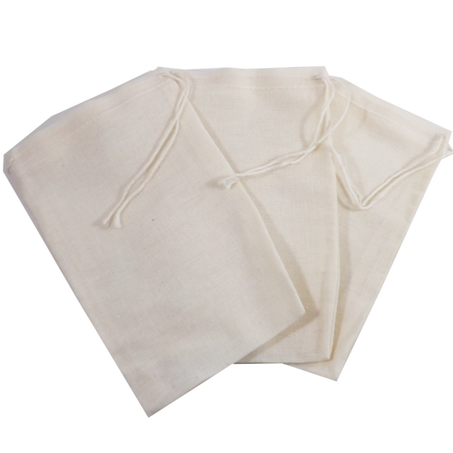 4' X 6" Culinary Muslin Cooking Bag, Reusable Tea bags