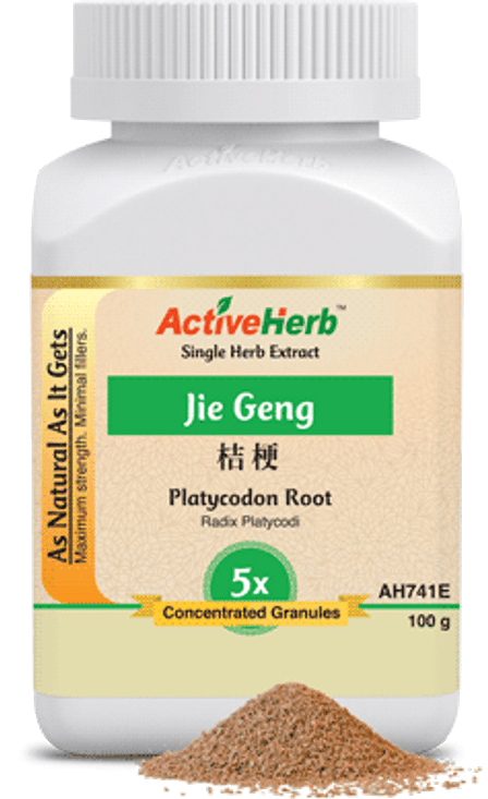 Jie Geng reinforces the actions of the other herbs and focuses the formula on the upper body.