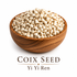 Coix Seed Yi Yi Ren Chinese herb in wooden bowl used for soups teas and wellness support