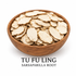 Premium Tu Fu Ling (Smilax Glabra) sliced sarsaparilla root in a wooden bowl traditionally used for detox, skin, and joint wellness support.