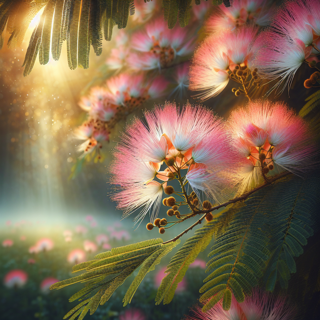 albizia flower in bloom