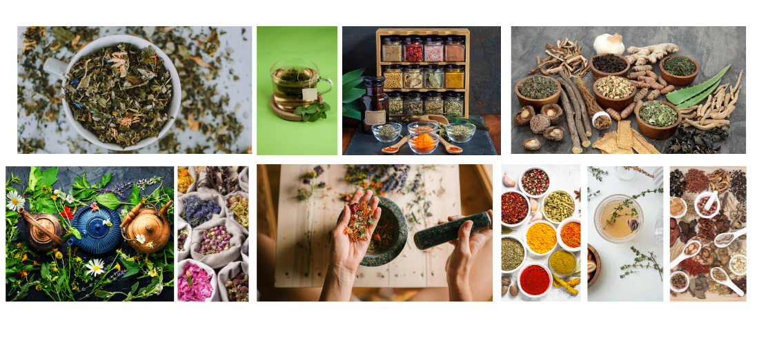 blending of different forms of herbs