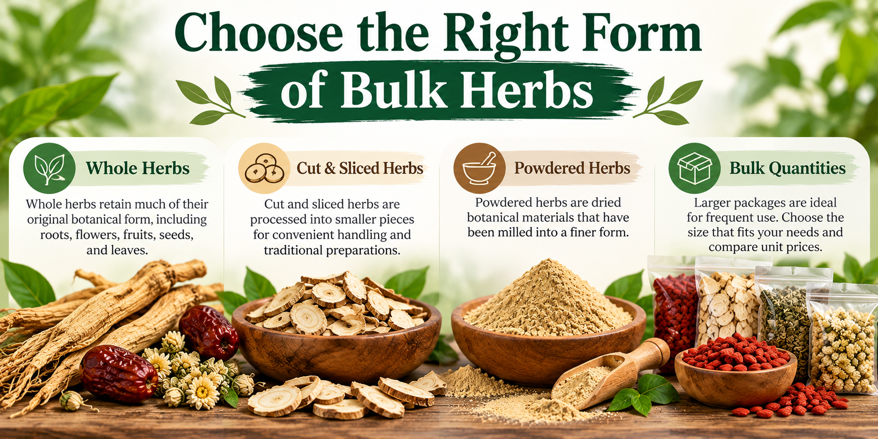 Choose the Right Form of Bulk Chinese Herbs | 1st Chinese Herbs