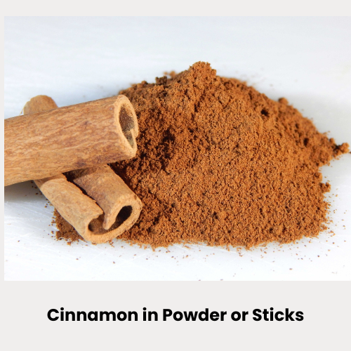 cinnamon in powder and sticks