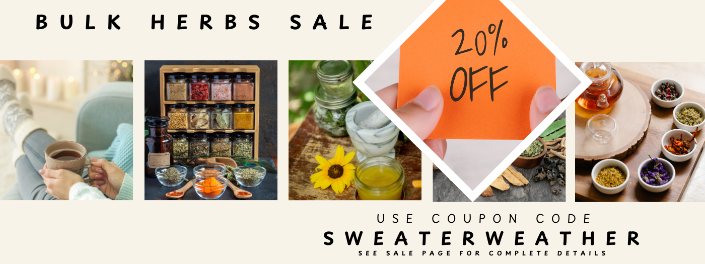 Autumn sale on all bulk herbs 